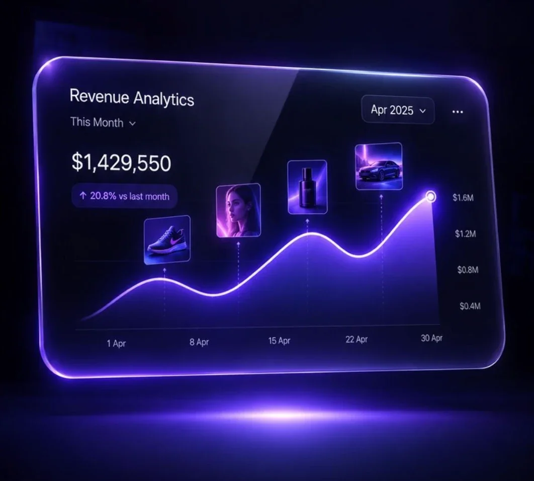 Revenue dashboard with the ads behind every peak
